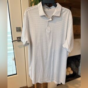 Peter Millar Classic White and Black Striped Polo Shirt